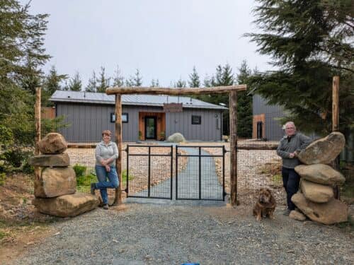 House Front with Linda and Tom